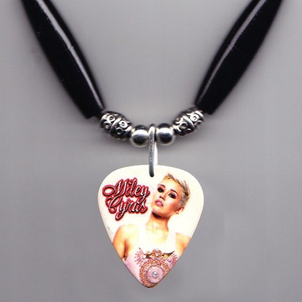 Miley Cyrus Photo Guitar Pick Necklace