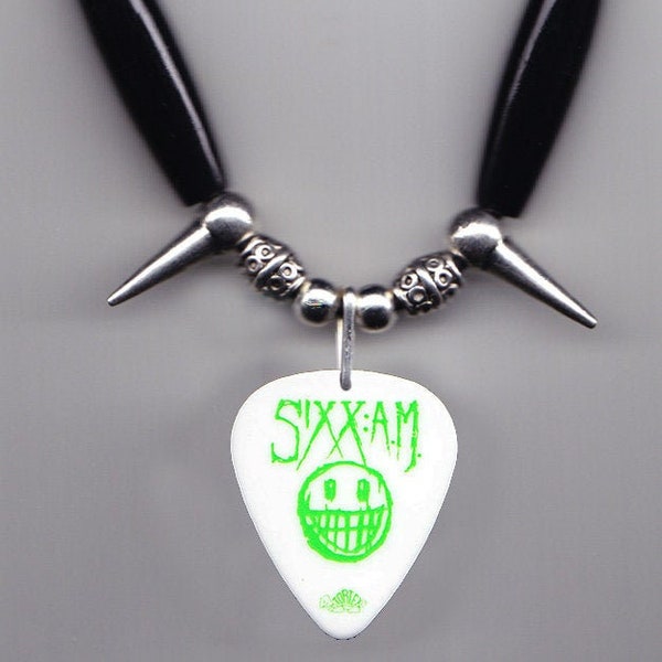 Sixx AM Nikki Sixx Signature White Guitar Pick Necklace Motley Crue - 2008 Tour