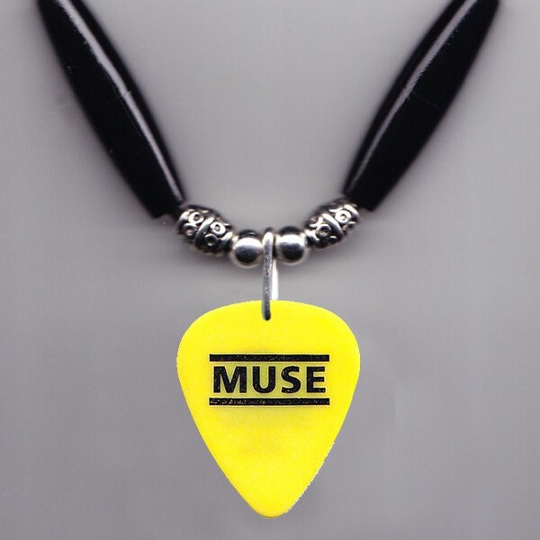 Muse Matthew Bellamy Signature Yellow Plektrum Halskette - 2016 Drones Tour