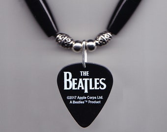 The Beatles Black Guitar Pick Necklace