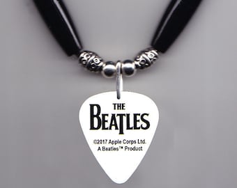 The Beatles White Guitar Pick Necklace