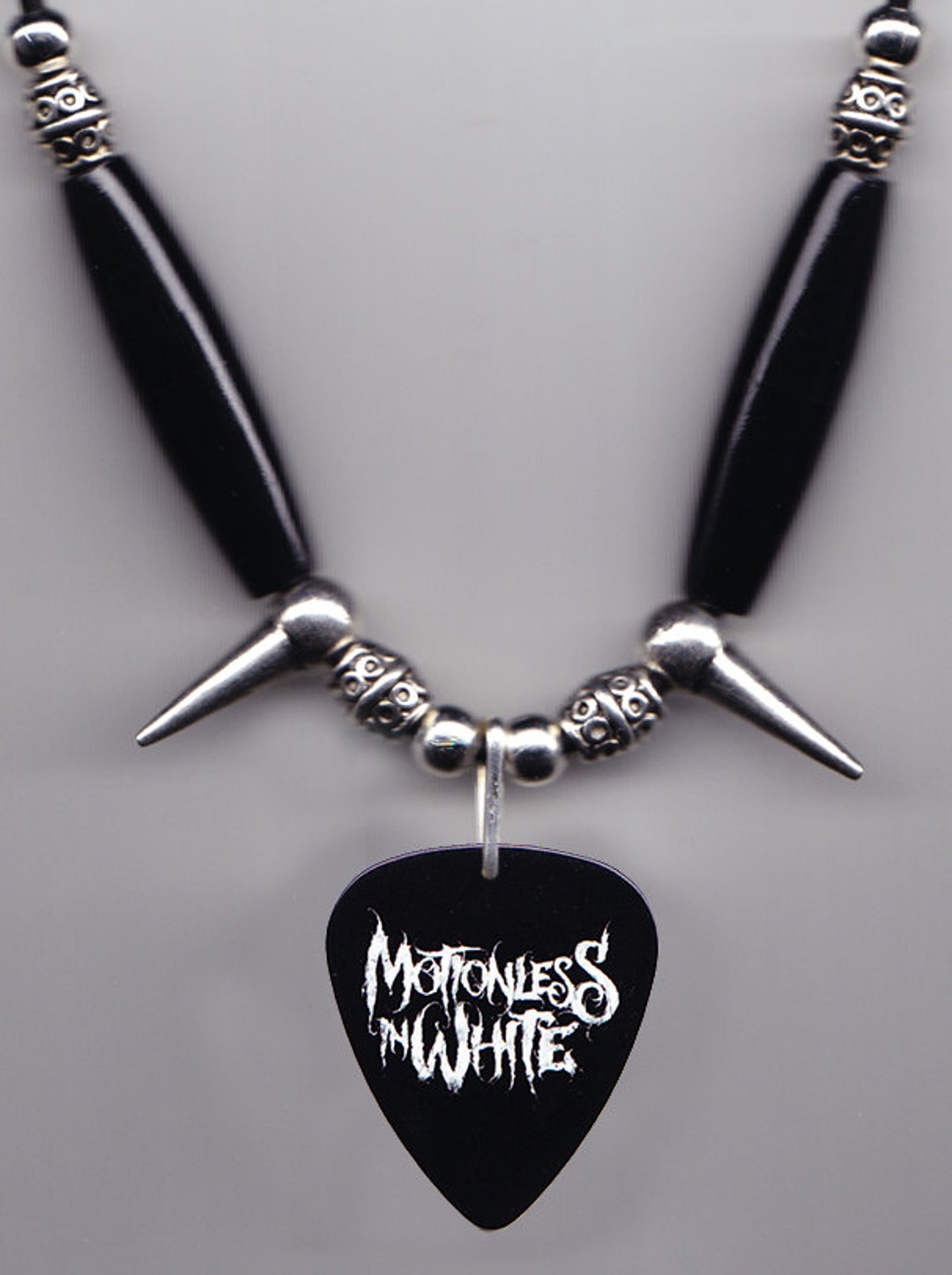 Motionless in White Black Guitar Pick Necklace Etsy