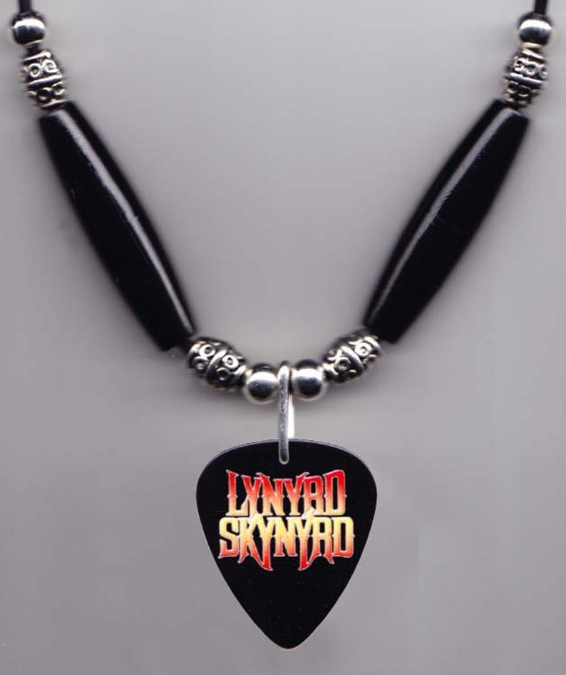 Lynyrd Skynyrd Black Guitar Pick Necklace
