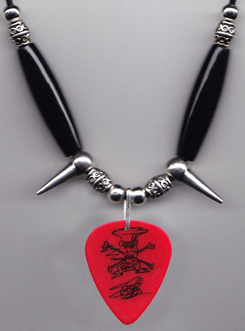 Guns N' Roses Slash Signature Red Guitar Pick Necklace Etsy