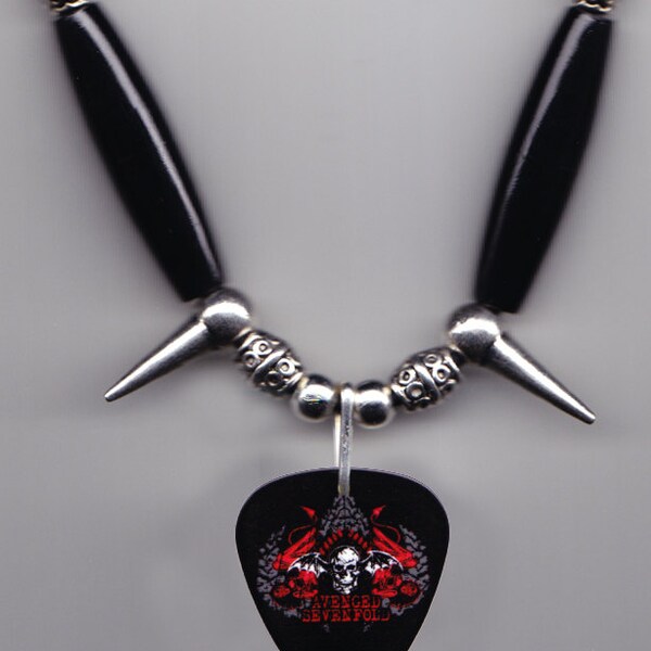 A7X Avenged Sevenfold guitarra Deathbat negro Pick collar