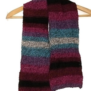 Handknitted colorful short scarf