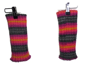 Sunset colored legwarmers (knitted)