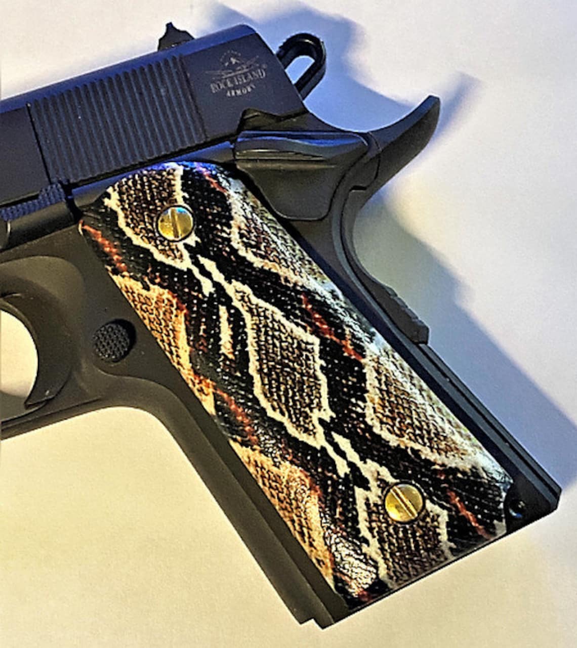 1911 Grips Fits Colt Rock Island Gov Rattle Snake peau Compact Etsy