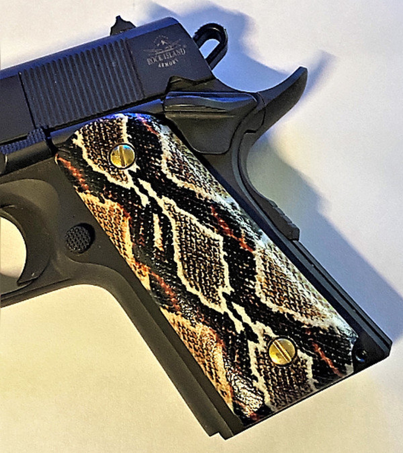 1911 Grips Fits Colt Rock Island Gov Rattle Snake peau Compact Etsy
