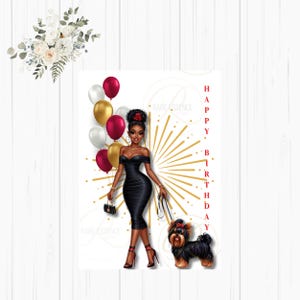 Carte d'anniversaire afro-américaine, carte de voeux, carte d'anniversaire, carte pour elle, carte de fête