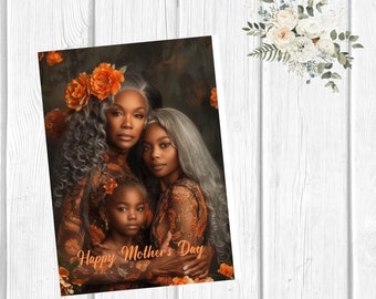 African American Mother's Day Greetings Card, Black Mother's Day Card, Mother's Day Card for her