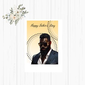 Carte de fête des pères afro-américaine, carte de fête des pères noire, carte de voeux, carte de papa, carte pour lui, carte de voeux noire, carte 5 x 7