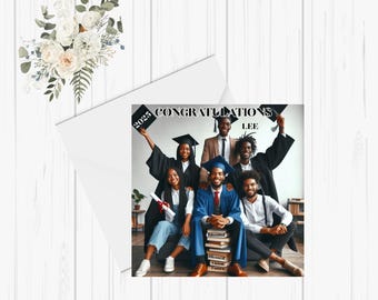 African American Graduation greeting Card, Blank Card, Black  Graduation Card,  Greetings Card, Card for him, Graduate Card.