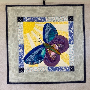Butterfly Cotton Fabric Art Quilt Wall Hanging