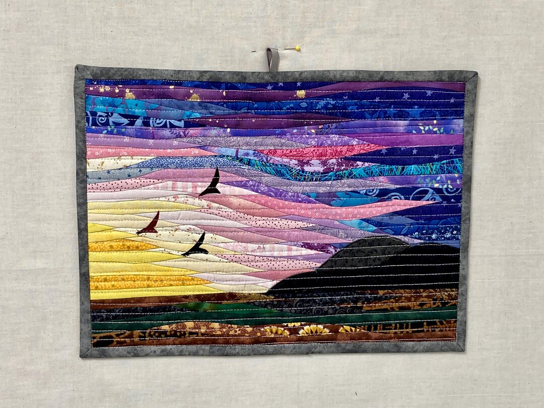 Picture of Wall Hanging Art Quilt Cotton Fabric Scenic - Etsy