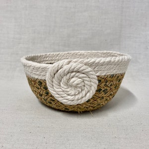 Cotton Fabric Coil Bowl/Basket Tan
