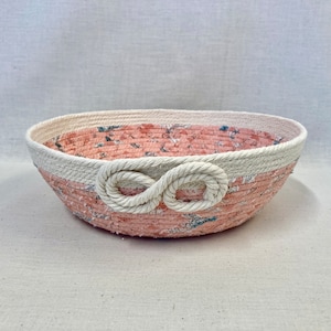 Large Round Cotton Fabric Coil Bowl Basket