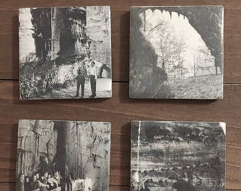 Vintage 1950s Book Magnets, Mammoth Cave National Park #1, Set of 4