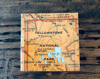 Yellowstone National Park Vintage Map Magnet