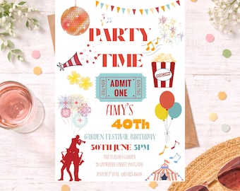 Garden Festival Milestone Birthday Invitation (Digital Download)