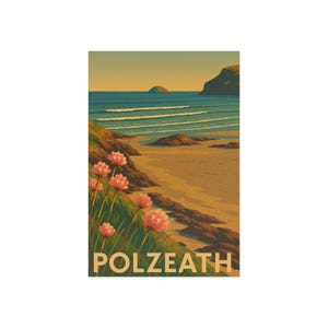 Cartões-postais de Belas Artes da Praia de Polzeath - Decoração Nostálgica, Cartões de Saudação, Lembranças de Viagem, Presentes, Galeria de Casa