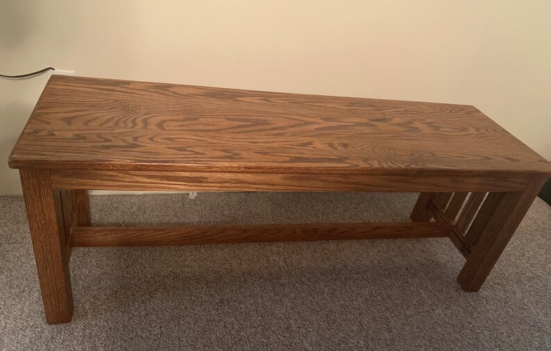 Banco de comedor roble rojo sólido estilo misión | Etsy