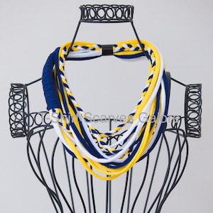 U of M Michigan inspired T-Shirt Scarf Double Infinity Scarf Blue Yellow