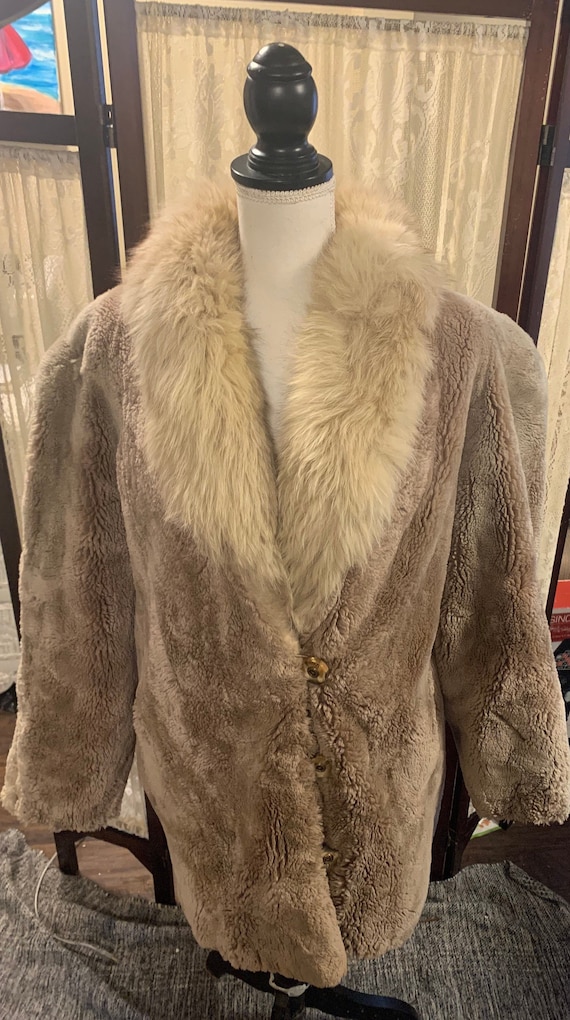 Vintage Woman’s Courreges Paris Faux Fur Coat Genu