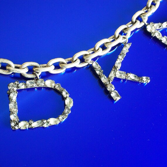 1980s Rare Vintage ERICKSON BEAMON Rhinestone DKNY Letters  display picture 3