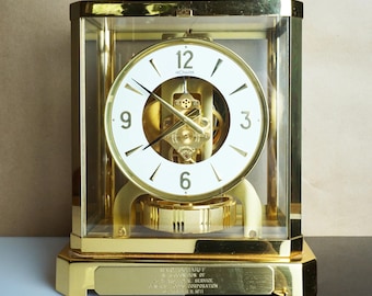 1970's Vintage Jaeger-Lecoultre & Cie ATMOS Metal Caliber 528-8 15 Swiss Clock