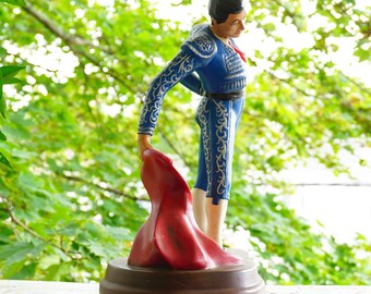 1973 Vintage L. HANEY Large Ceramic Matador Statue. Hand Painted