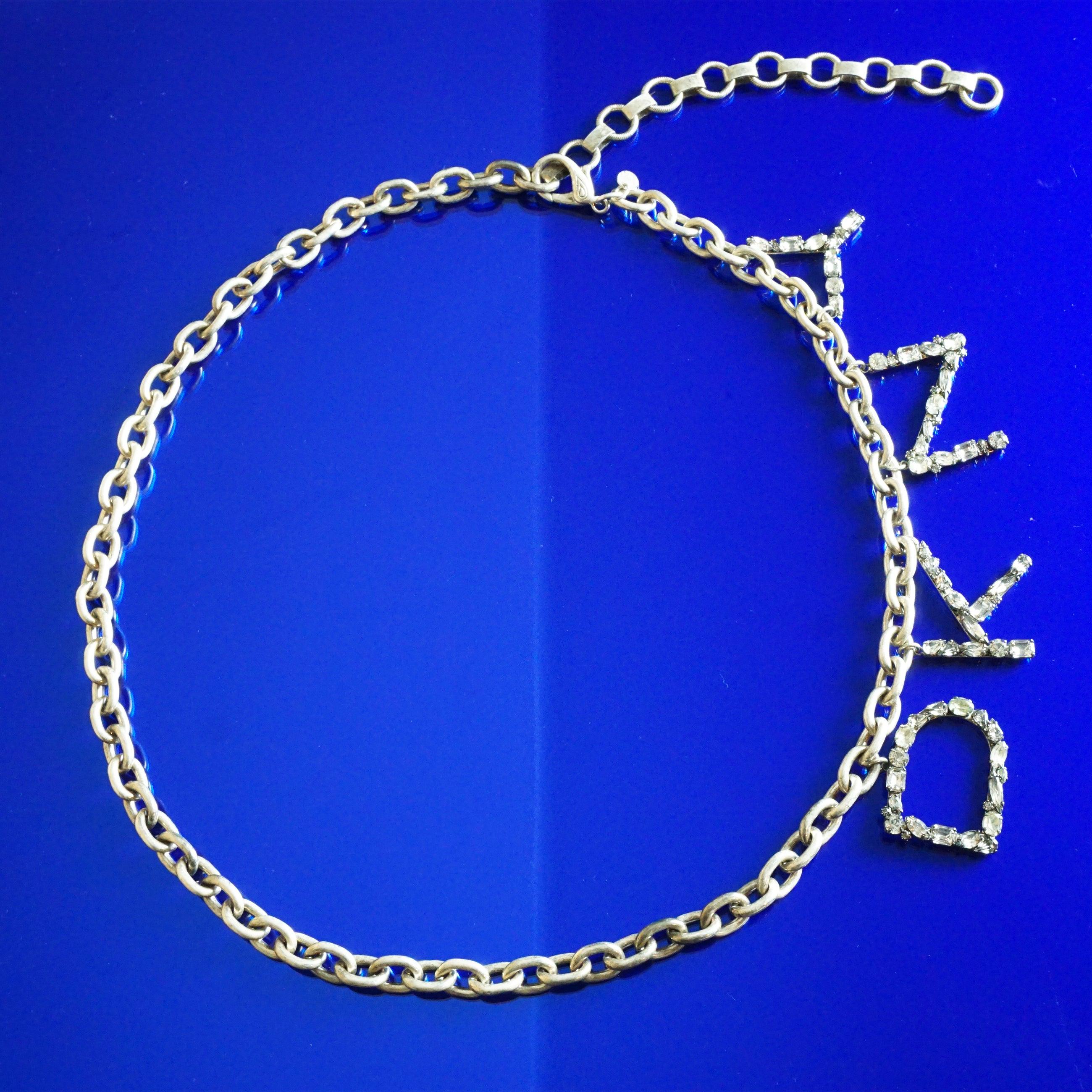DKNY vintage Subway Token Logo Black Metal Chain Charm Belt 42\