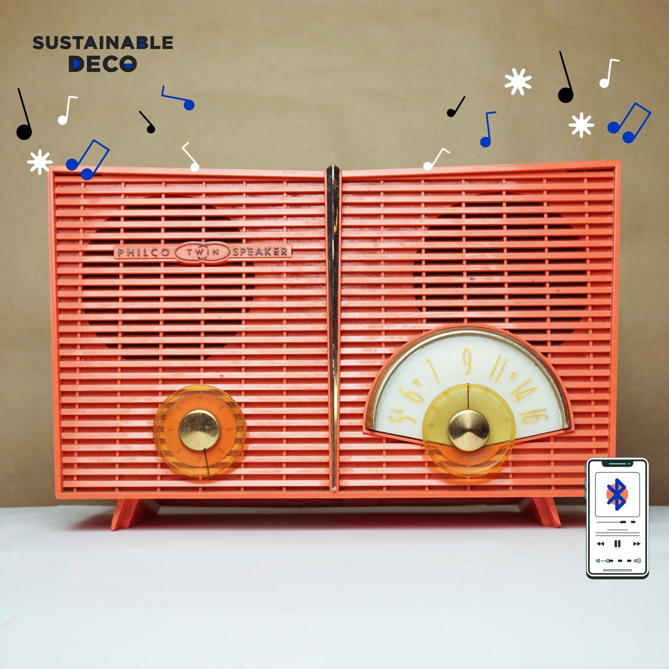 1959 年製ヴィンテージ PHILCO G826-124 真空管ラジオ (「フレイム