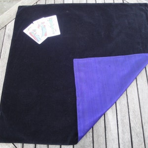 Large Tarot, Oracle, Rune Reading Cloth / Spread Cloth in Cotton Velvet lined with Dupion Silk Made to Order choice of colours image 2