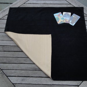 Large Tarot, Oracle, Rune Reading Cloth / Spread Cloth in Cotton Velvet lined with Dupion Silk Made to Order choice of colours image 1
