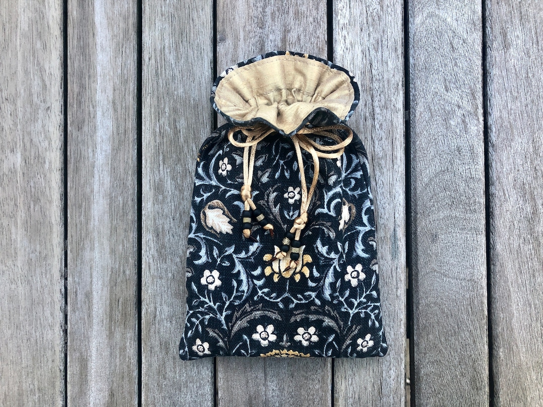 Saffron Tarot / Oracle / Keepsake Bag Lined With Antique Gold Dupion