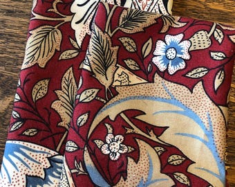 William Morris Fabric Remnants x 2 pieces, Strawberry Thief design in Red
