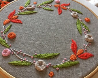 Floral embroidery kit, Summer Floral design