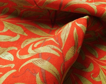 Designer Fabric Remnant, William Morris Willow Bough Design, Linen 37" x 22"