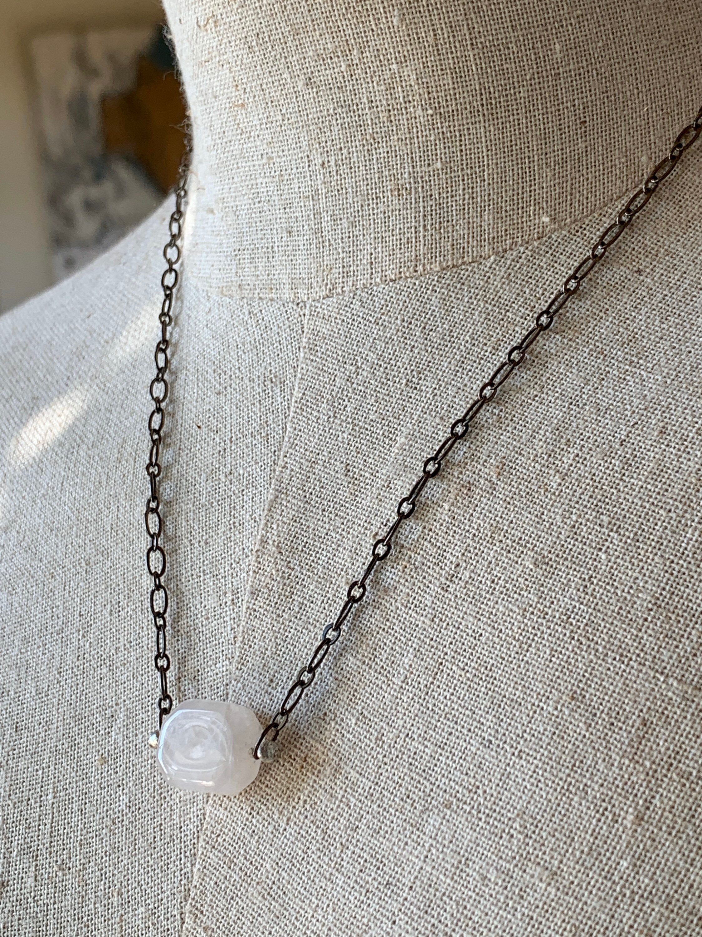 real rose quartz necklace