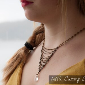 Chain Necklace with Quartz crystal bead