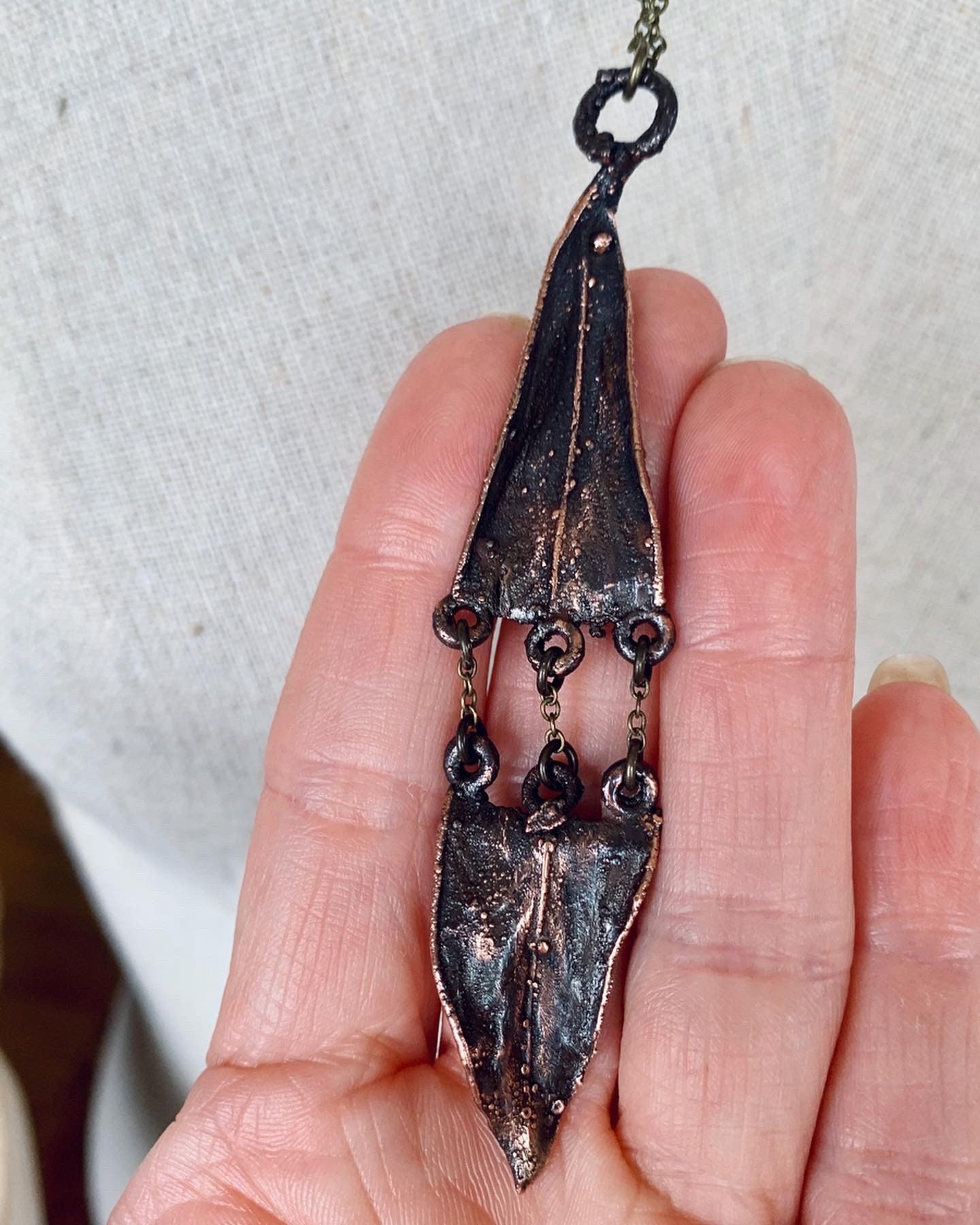 Electroformed Necklace, Electroformed jewelry, flora Necklace, Copper