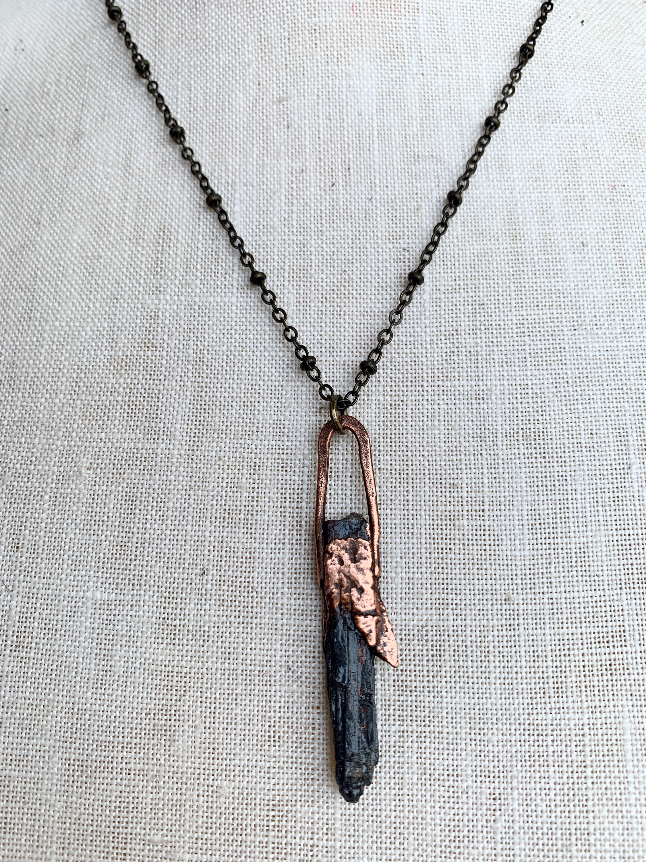 Electroformed Necklace, Electroformed jewelry, kyanite Necklace, Copper ...