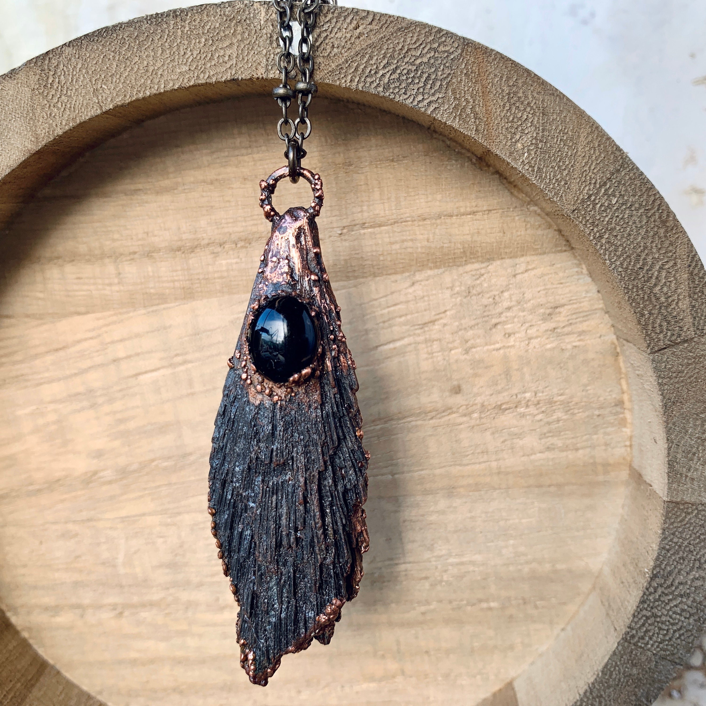 Electroformed Necklace, Electroformed jewelry, kyanite Necklace, Copper