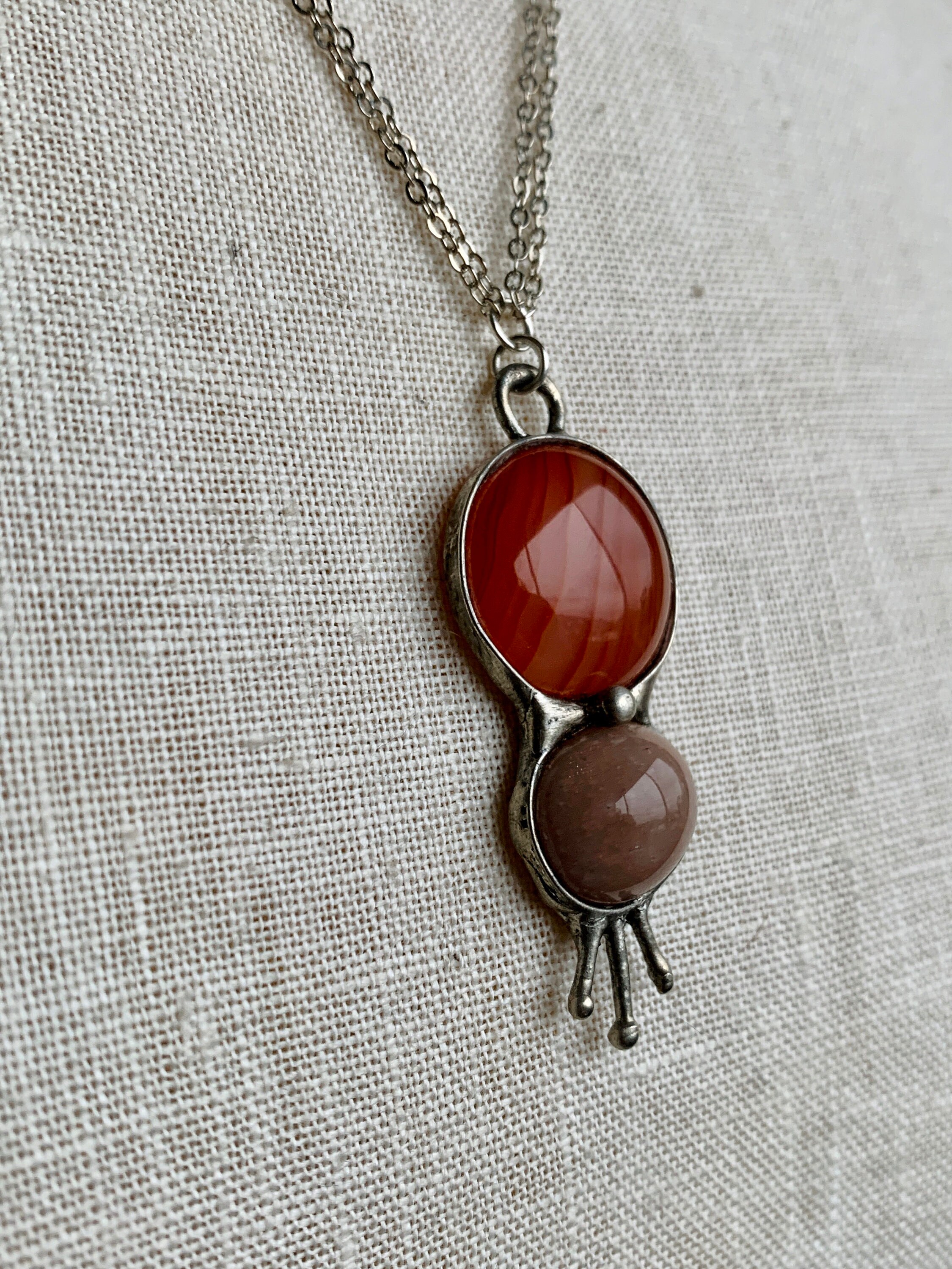 Banded Carnelian necklace Agate Necklace Carnelian Necklace | Etsy