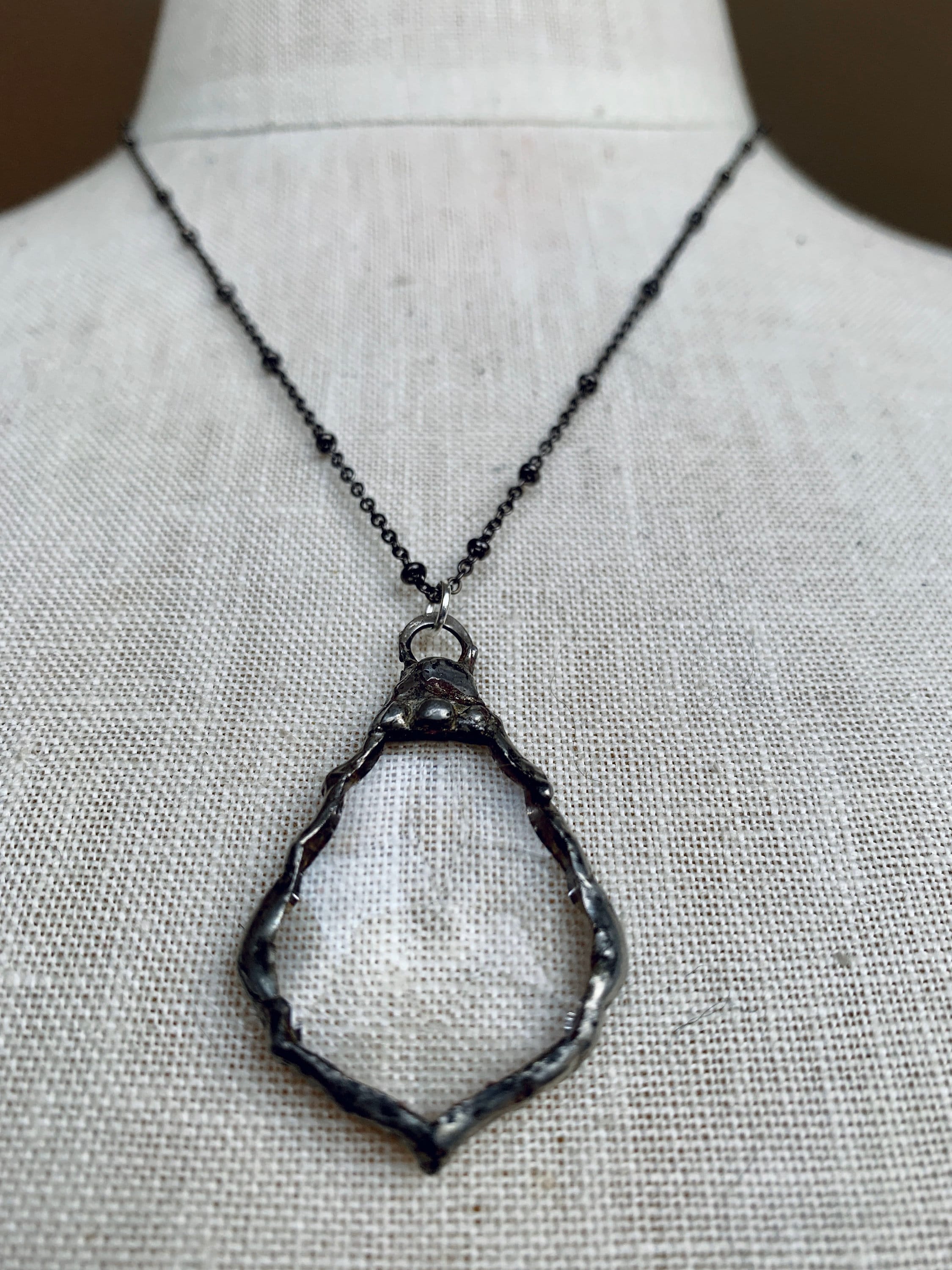 Handmade Boho Crystal Pendant Necklace / Long Crystal Necklace / Large