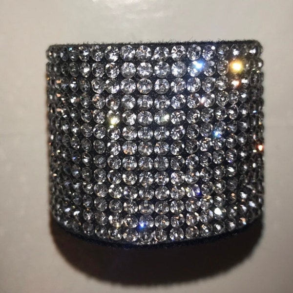 Rhinestone cuff - hair wrap - cheerleading hair cuff- ponytail wrap with hair tie - crystal rhinestone cuff - any colors