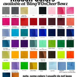 Custom Cheer Bow - Custom Letter / Mascot or Letters (CHS BHS etc) w name optional Your colors -2 glitter colors orange black white image 2