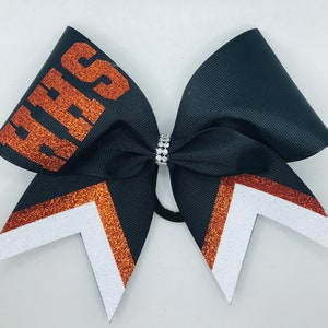 Cheer Bow Custom YOUR School Team Bows Copper Orange Black White Cheer Bows by BlingItOnCheerBowz TEAM orders only, limit 4 letters