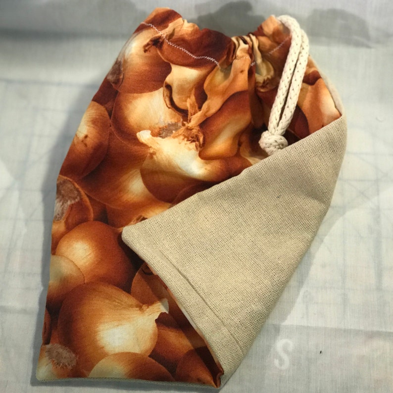 Onion Storage Bag Cotton / Burlap Cloth Onion Storage Bag Etsy